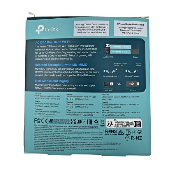 TP-LINK ARCHER T3U Archer AC1300 Mini Wi-Fi Mu Mimo USB Adapter Open Box - Picture 2 of 8